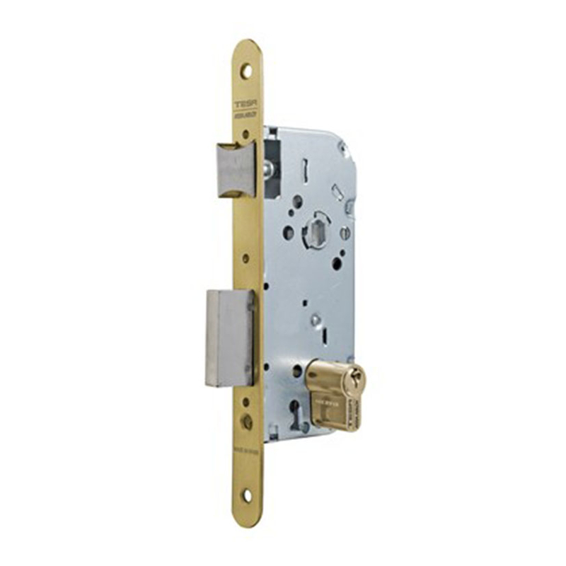 Cerradura embutir madera de canto redondo TESA ASSA ABLOY serie 130  esmaltada