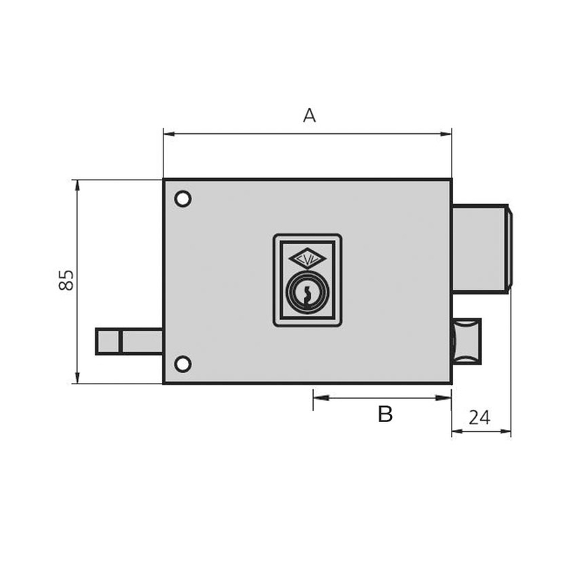 Cerradura sobreponer CVL modelo 125AR/1/10 60mm