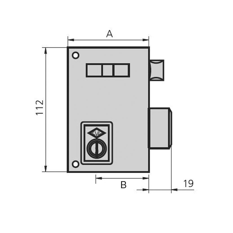 Cerradura sobreponer CVL modelo 56A 35mm