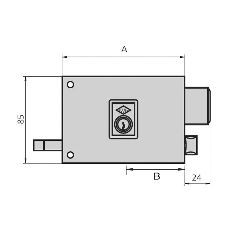 Cerradura sobreponer CVL modelo 1125-A/1 80mm