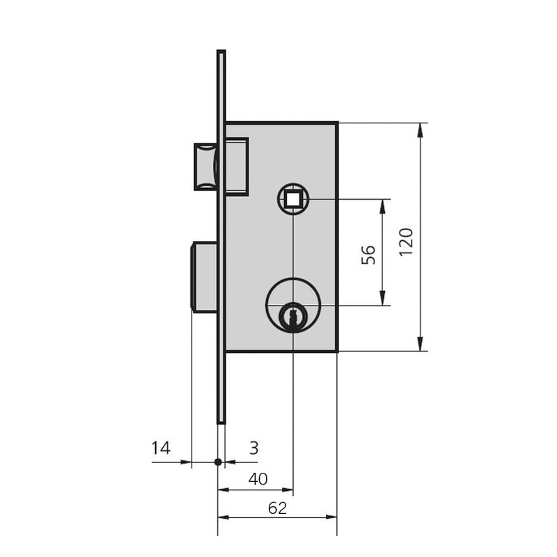 Cerradura picaporte embutir CVL madera modelo 1962/2