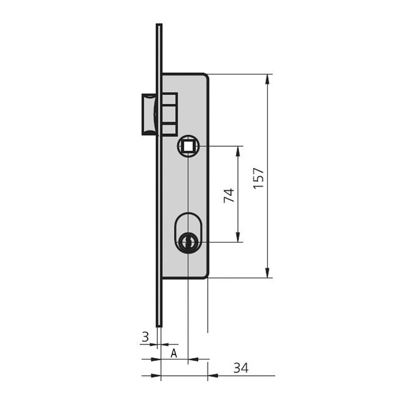 Cerradura embutir CVL carpintería metálica modelo 1964-T/0