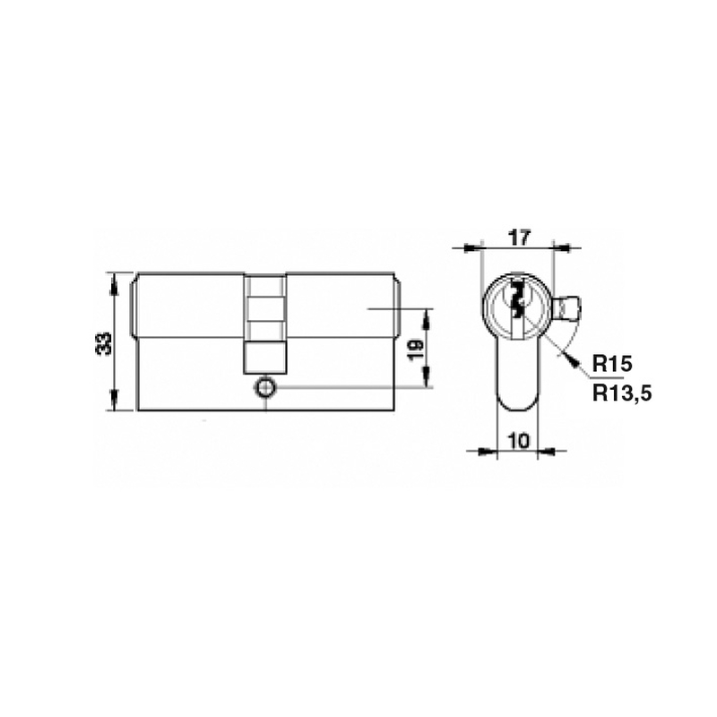 Cilindro serreta YALE europerfil niquelado