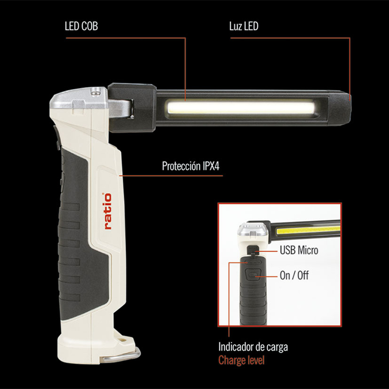 Linterna recargable RATIO Worklight RB550