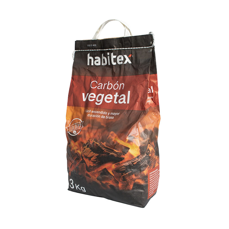 Saco carbón vegetal HABITEX 3 kg,  6 unidades