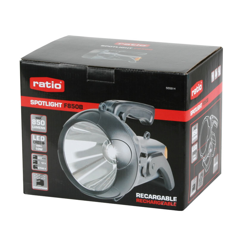 Linterna foco LED recargable RATIO Spotlight F850B