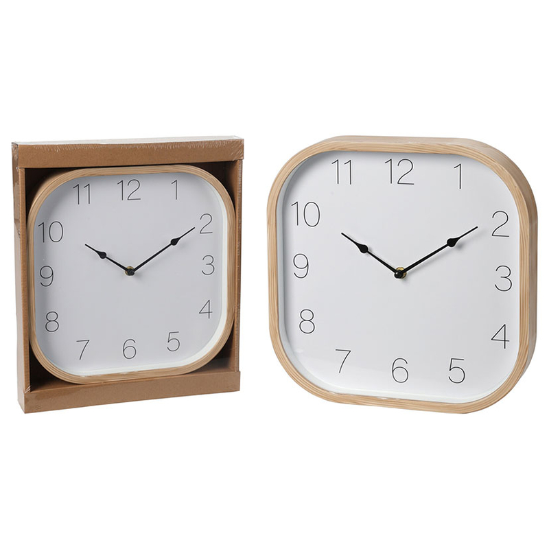Reloj cuadradode pared madera