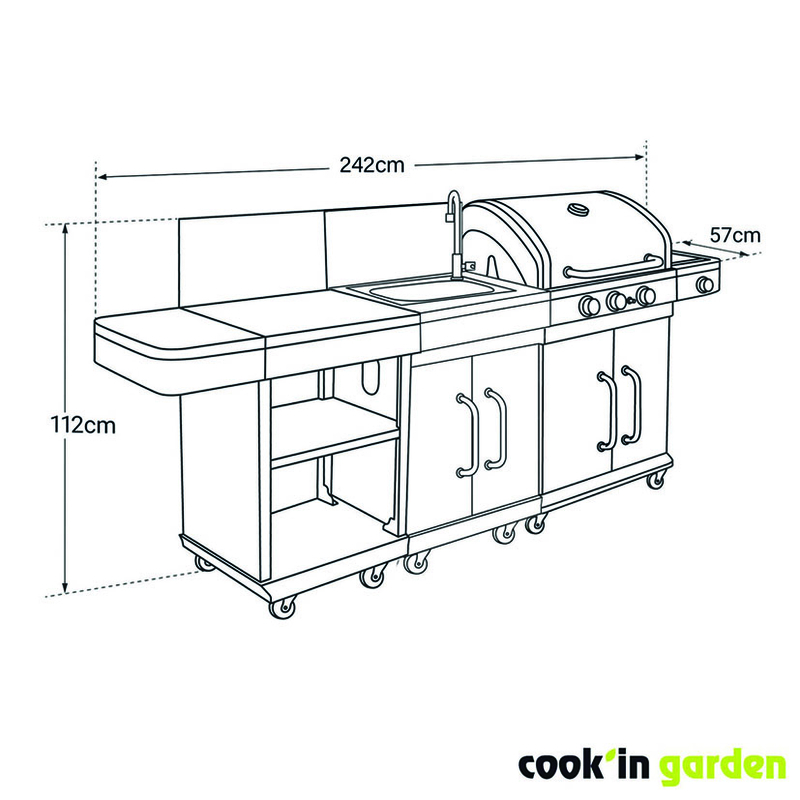 Conjunto barbacoa gas COOK'IN GARDEN FIDGI 3