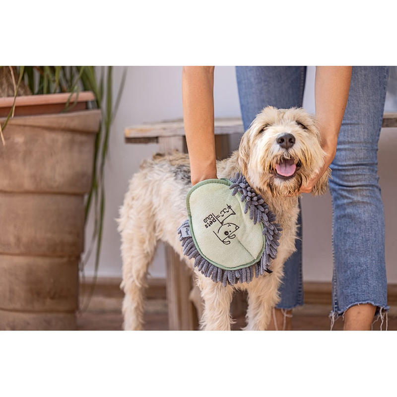 Manopla microfibra Pets Club verde