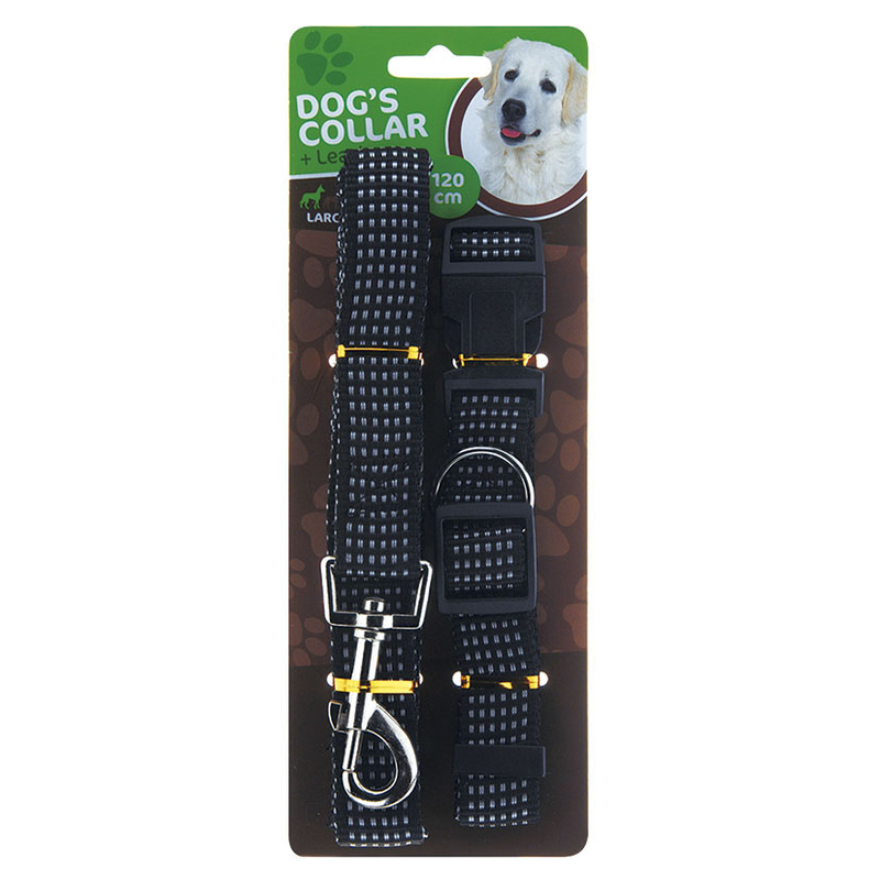 Correa y collar para perro 1,2 m