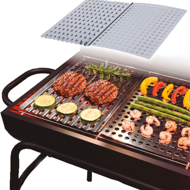 Set 2 rejillas para barbacoa acero inoxidable