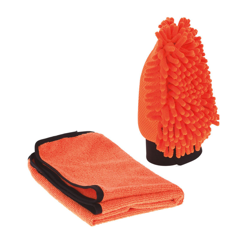 Set limpieza para coche guante y paño