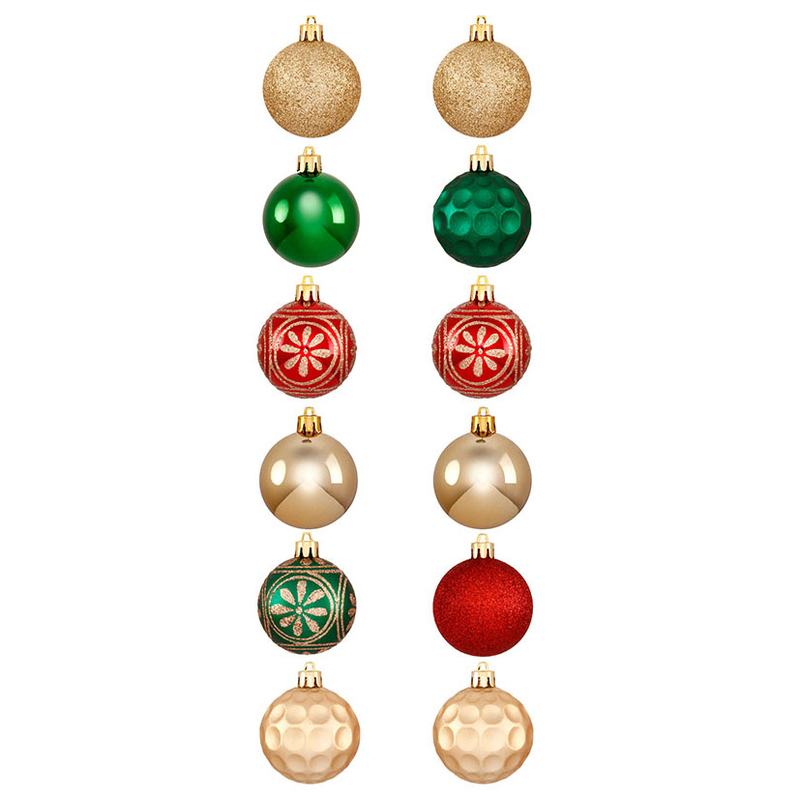 Juego de 12 bolas Navidad ø 6 cm