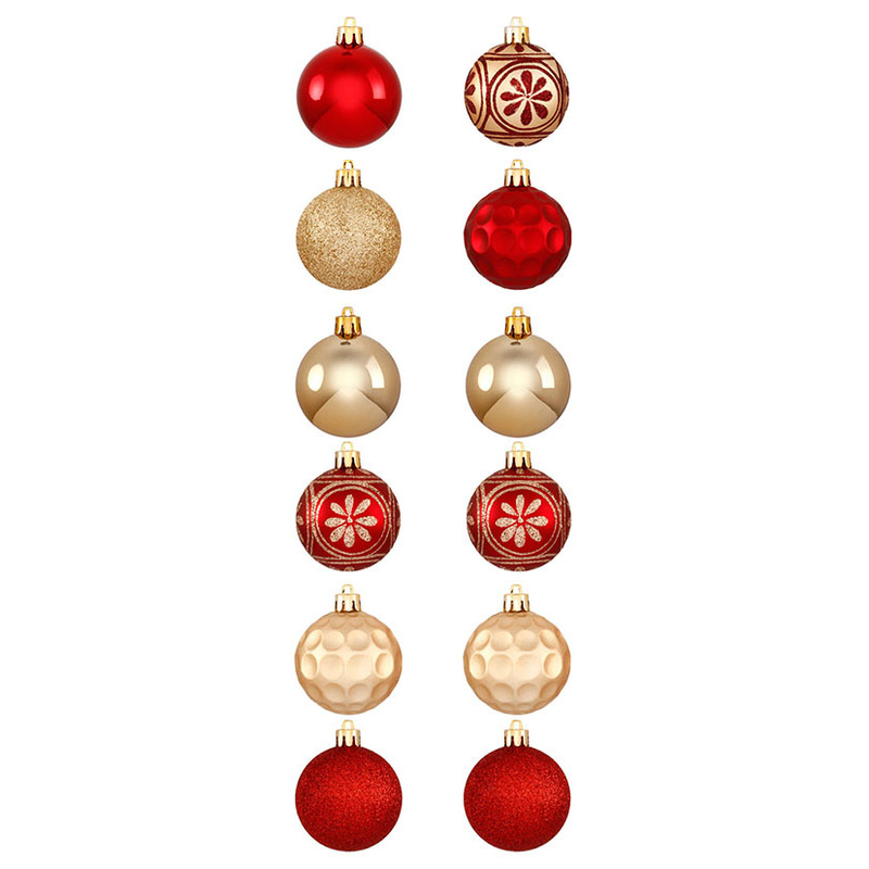 Juego de 12 bolas Navidad ø 6 cm