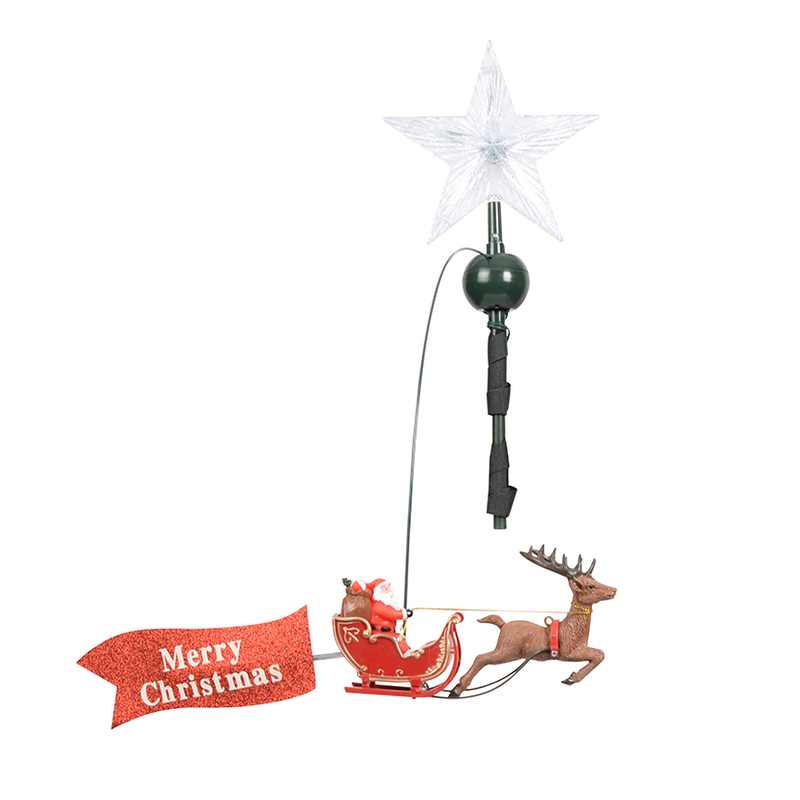 Estrella árbol navidad con Papá Noel en movimiento ø 55 cm