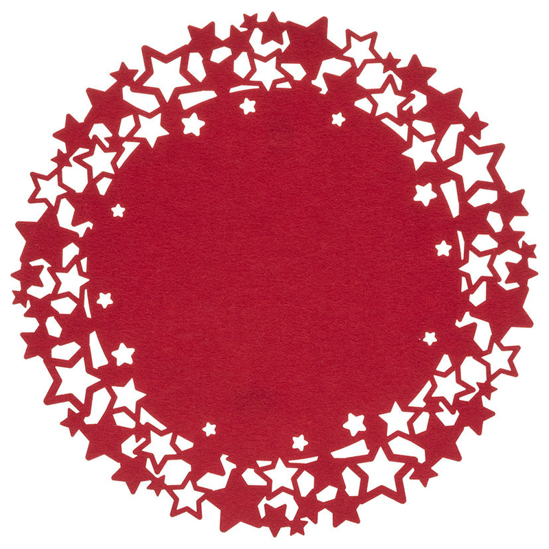 Mantel individual ø 38 cm afelpado rojo