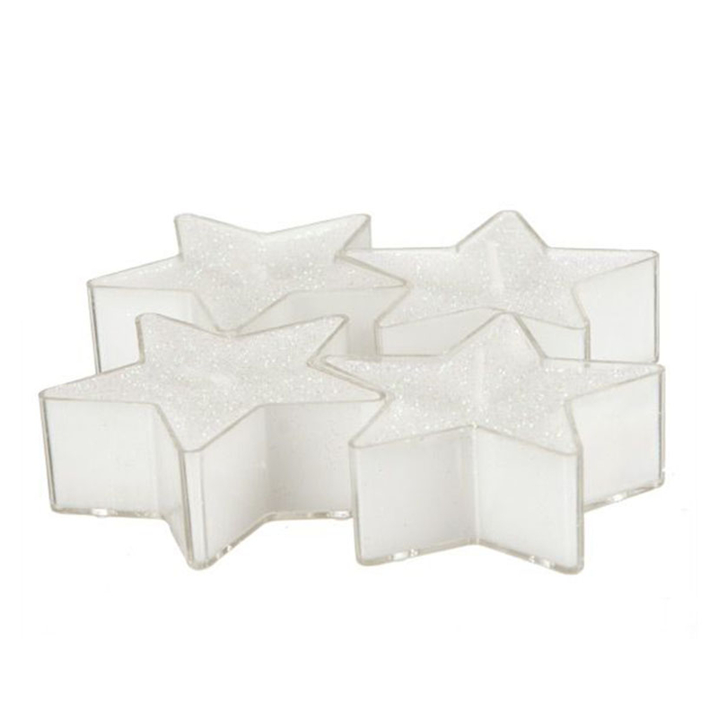 Pack 4 velas decorativas en forma de estrella