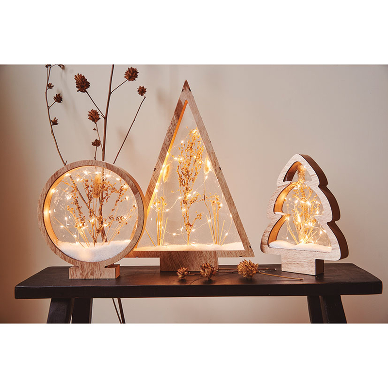 Figura luminosa de madera