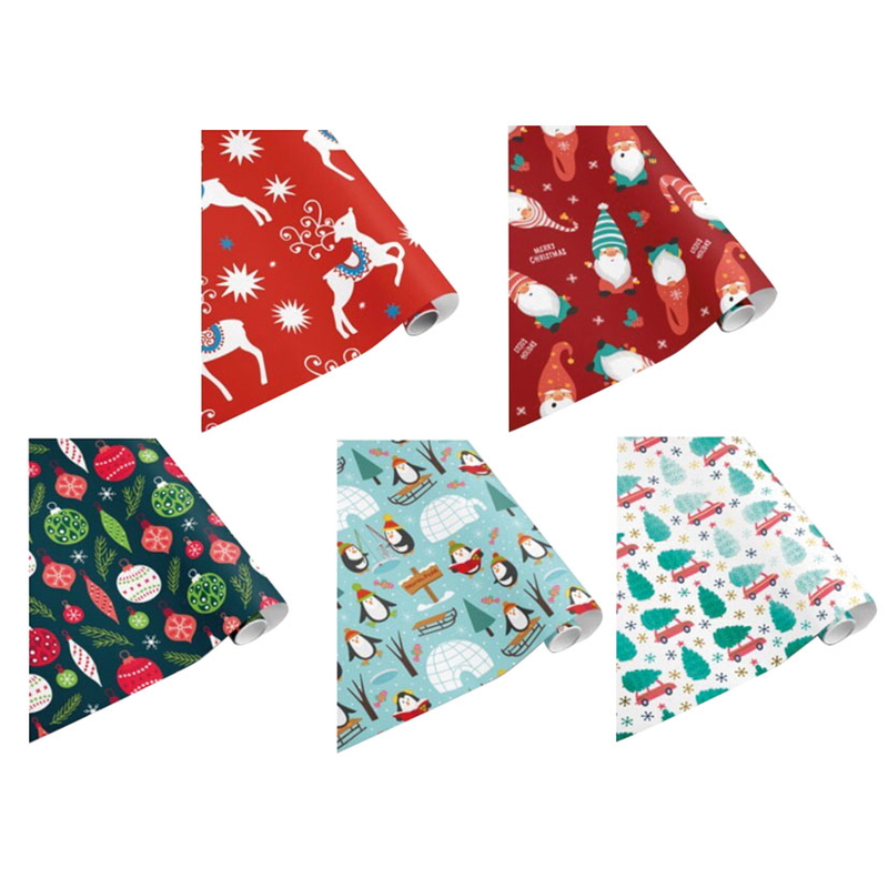 Rollos papel regalo deco navidad 2 m  50 unidades