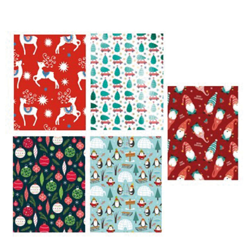Rollos papel regalo deco navidad 2 m  50 unidades