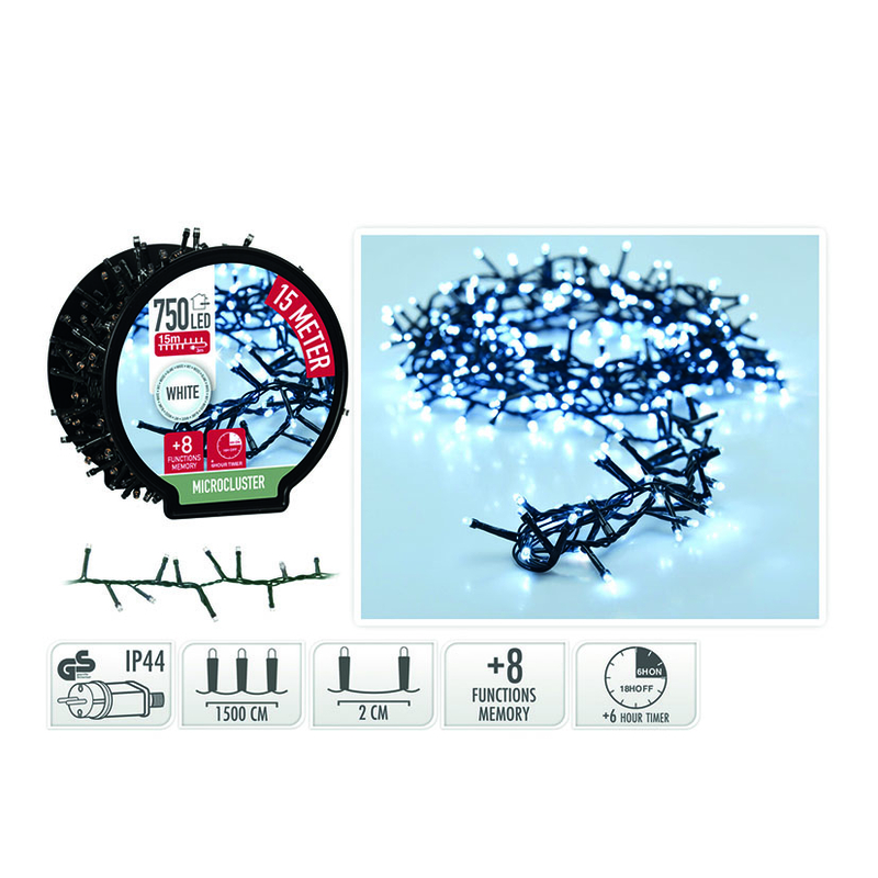 Guirnalda microcluster LED 750 luces 15 m