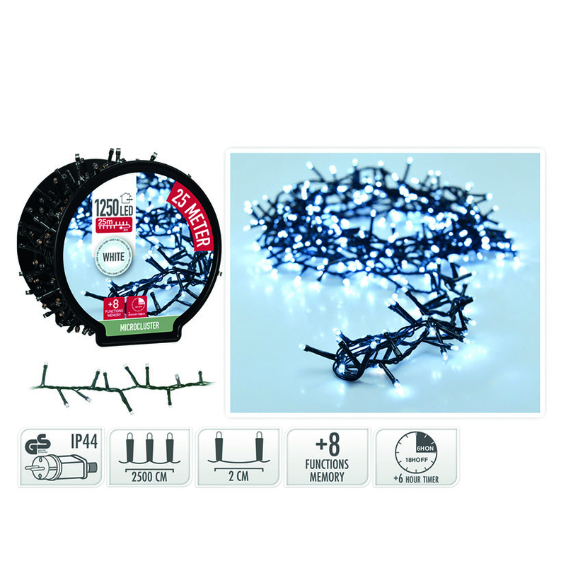 Guirnalda microcluster LED 1250 luces 20 m