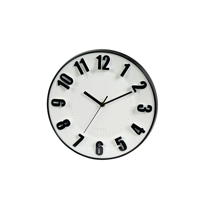 Reloj de pared 28 cm con aro negro