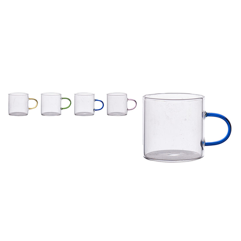 Taza Mug vidrio borosilicato  4 unidades