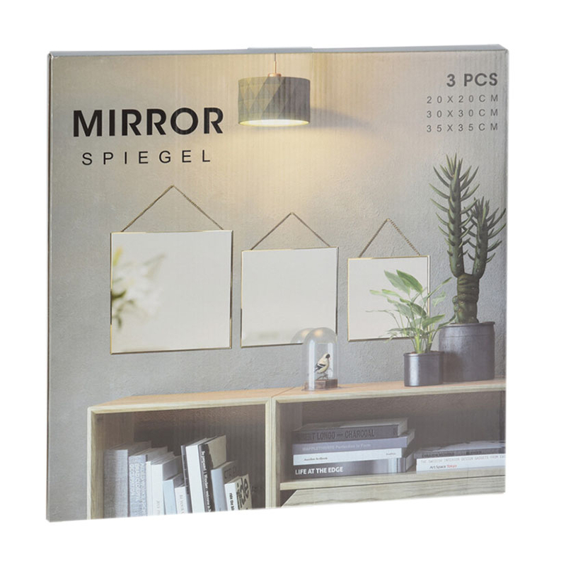 Juego de 3 espejos murales decorativos