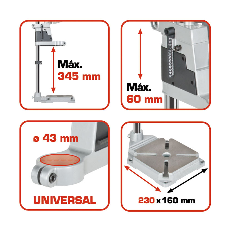 Soporte para taladro universal RATIO CenterFix 5590
