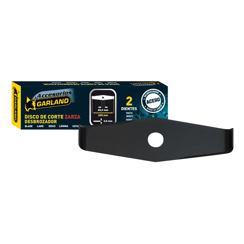 Disco acero de 2 dientes GARLAND para desbrozadora más 40 cc