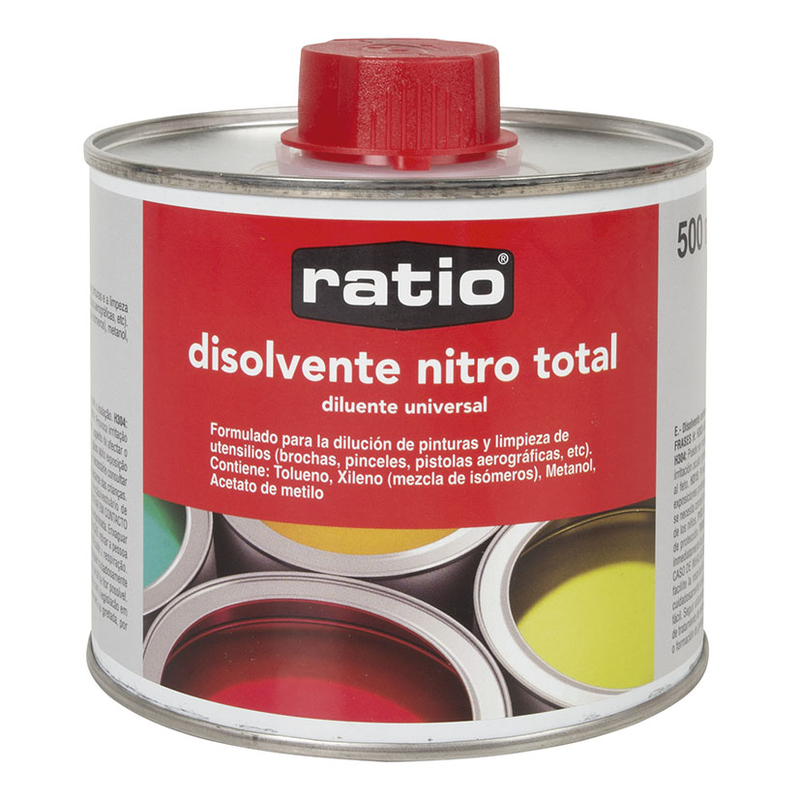 Disolvente universal RATIO nitro total de 500 ml. 24 unidades