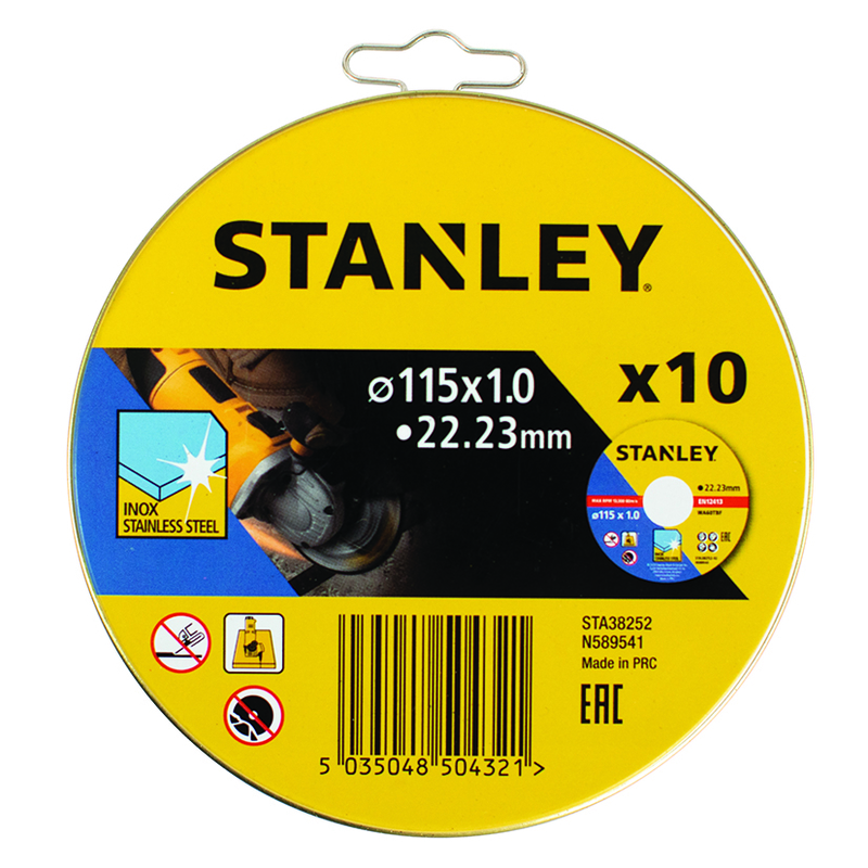 Pack de 10 discos corte STANLEY metal