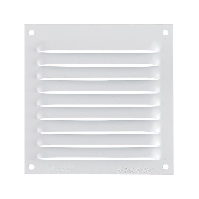 Rejilla de ventilación sin mosquitera FEPRE aluminio blanco  5 unidades