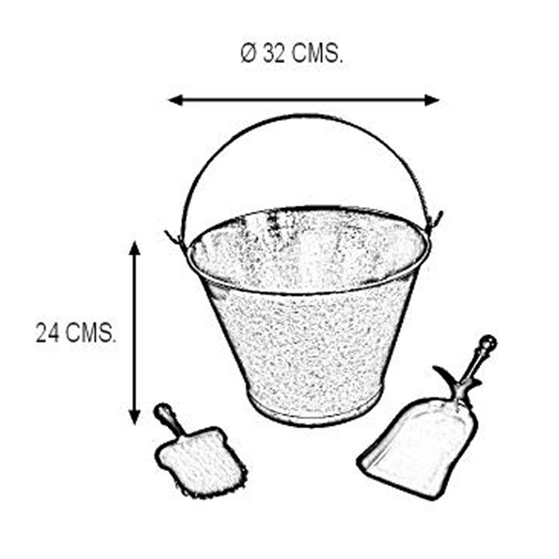 Kit limpieza chimenea EL ZORRO cubo, pala y cepillo
