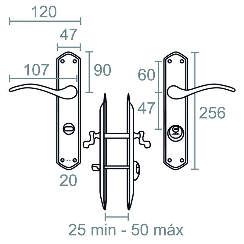 Manilla con placa y condena MICEL modelo 202