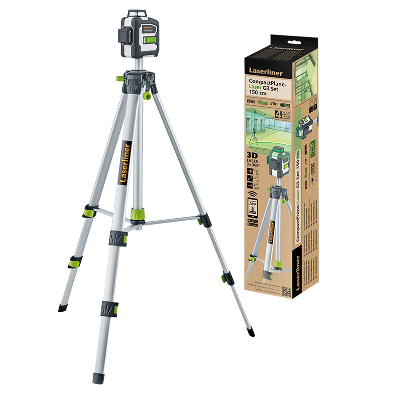 Set medidor láser LASERLINER CompactPlane 3 G 150 cm