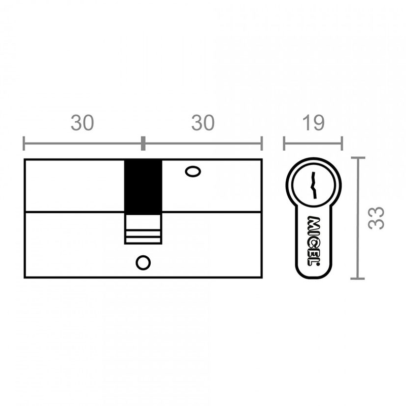 Cilindro serreta MICEL GS03 30-30 L15