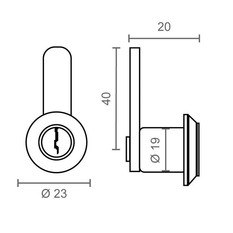 Cerradura buzón lengüeta MICEL mod. CM04 20 mm