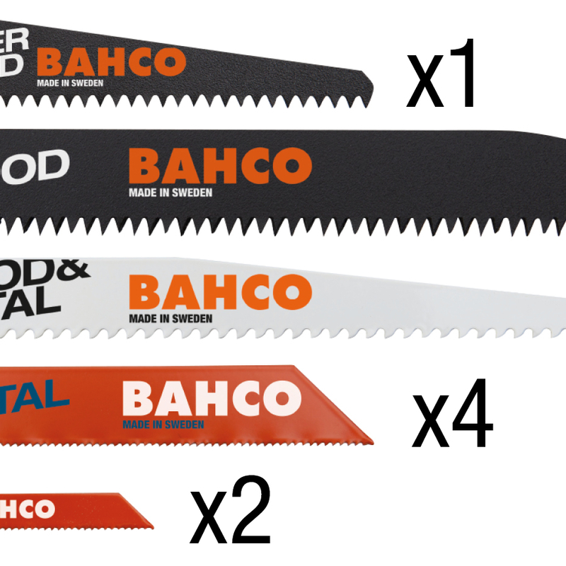 Juego 10 hojas BAHCO sierra metal+sierra madera