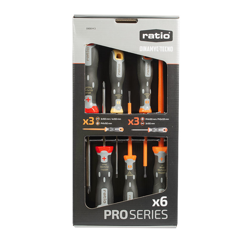 Juego de 6 destornilladores RATIO Pro-Series Dinamyc Tecno