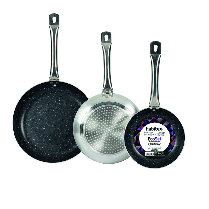 Juego de 3 sartenes HABITEX Ecoset