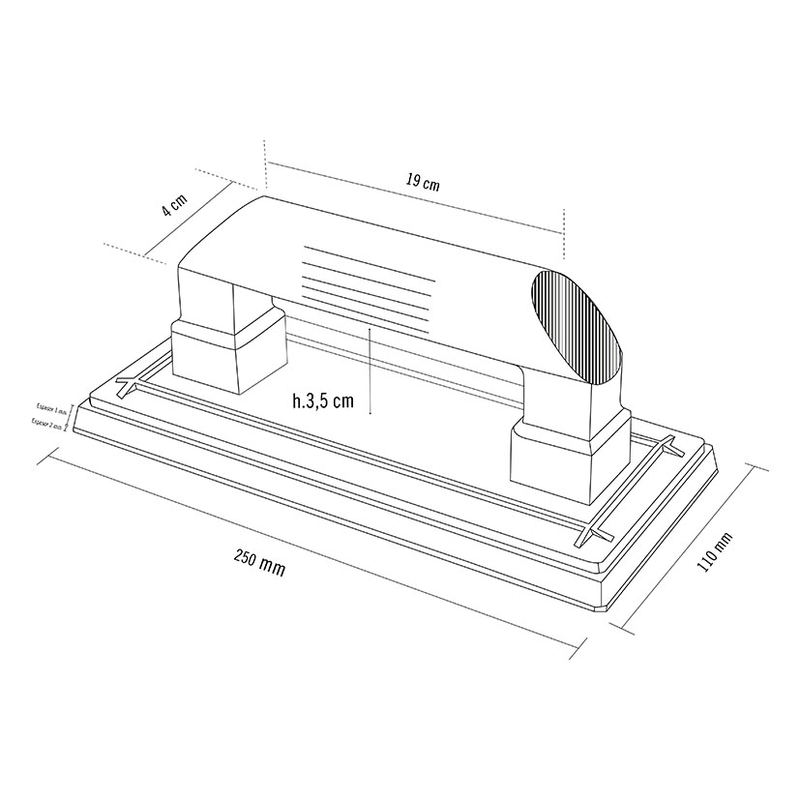 Llana rectangular base de goma