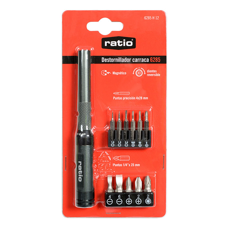 Destornillador carraca 12 en 1 RATIO 6285