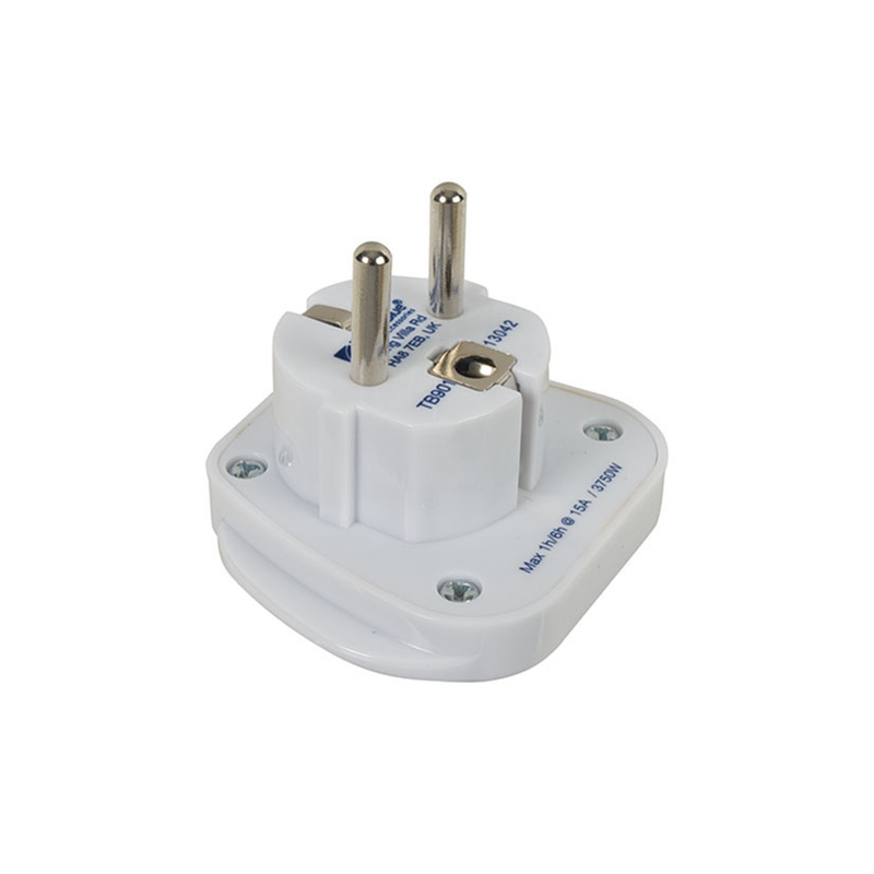Adaptador de viaje TRAVELBLUE europeo con toma a tierra