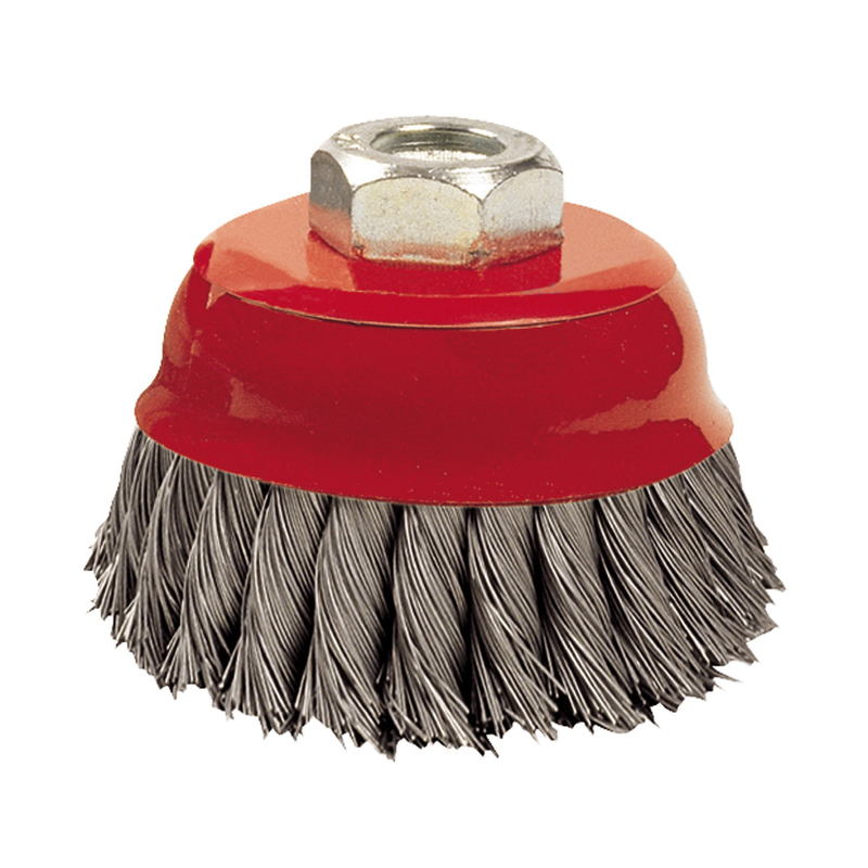 Cepillo abrasivo taza acero trenzado RATIO 65 mm