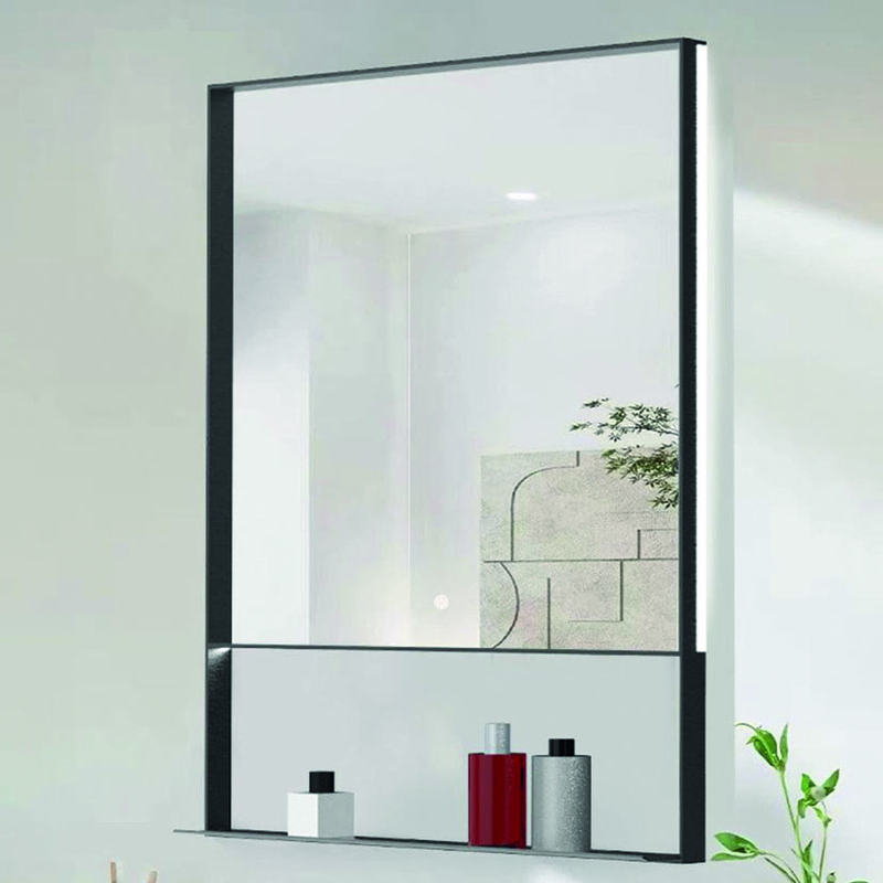 Espejo baño rectangular marco negro ELECTROBILSA.