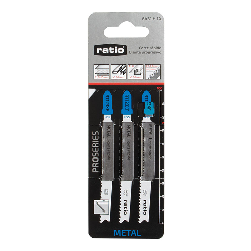 Set 3 sierras de calar metal RATIO ProSeries RT123XF