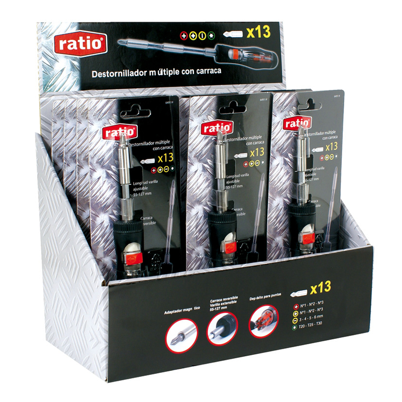 Destornillador carraca 13 en 1 RATIO
