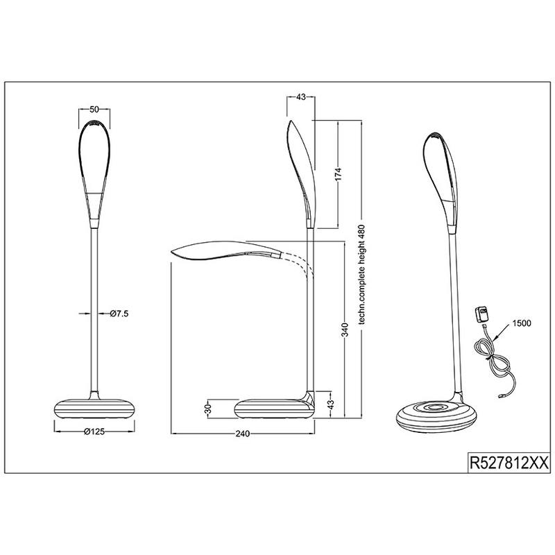 Lámpara sobremesa DUOLEC Funny 3,5W gris